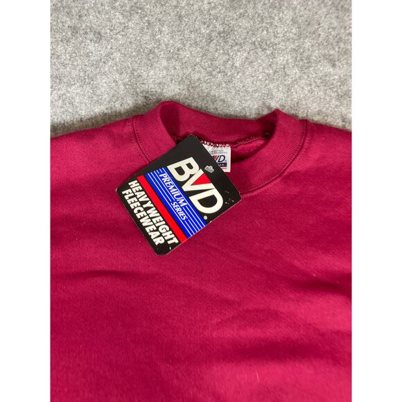 VTG 90s BVD Premium Series Sweatshirt Mens Large Red Heavyweight Fleecewear NWT - Picture 4 of 5